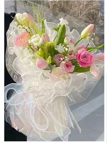 1 Roll Of Pink Iridescent Mermaid Tail Satin Ribbon For Gift Wrapping - Pink - View 4