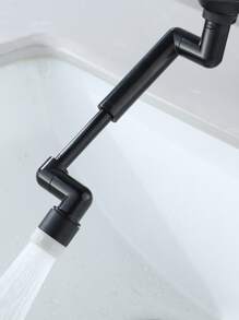 Rotatable Mechanical Arm Universal Faucet With Extending Nozzle And Anti-Splash Connector, Suitable For Aerators - Black - View 2