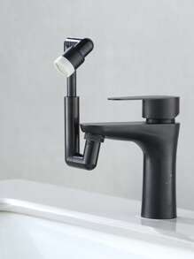 Rotatable Mechanical Arm Universal Faucet With Extending Nozzle And Anti-Splash Connector, Suitable For Aerators - Black - View 6