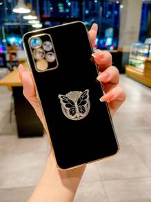 Ốp điện thoại thiết kế hình bướm với vòng gập tiện dụng, phiên bản quốc tế, không phải phiên bản nội địa. - màu đen - Xem 1