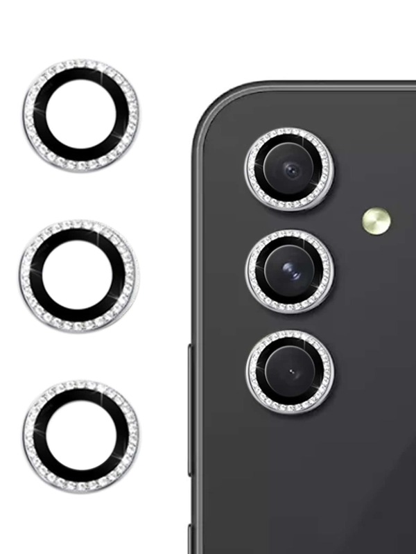Kit (3 pcs)Películas Câmera Diamonte Para Galaxy A14/A54/A34/A24/M14/M54 Protetor Da Lente Colorido