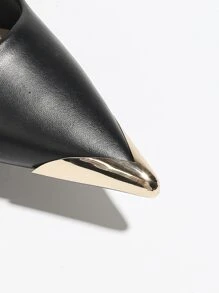 2pcs Pointed Shape Shoe Decorations, Stylish Shoe Decorations For Pumps - Gold - View 4