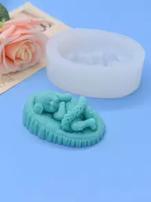 1个男孩女孩造型硅胶模具，用于DIY翻糖装饰 - 白色 - 查看 5