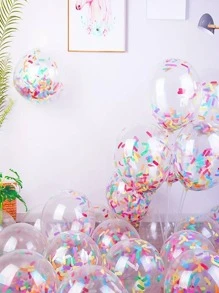 10入組彩色冰淇淋和多彩紙屑氣球裝飾用品 - 彩色 - 查看 3