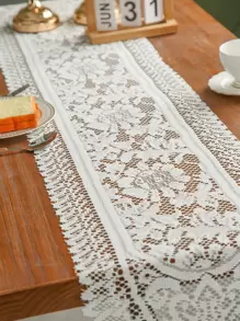 1 pieza floral mesa Bandera vintage americano poliéster fibra cuadrado Tapete de mesa con con encaje , con bordado con de malla de tela , adecuado para casa Decoración como Vajilla mesa , TV Armario , café mesa