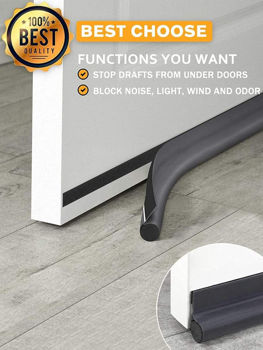 1pc Door Draft Stopper, 37.4inch Under Door Draft Noise Blocker Gap