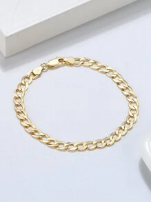 1入組正品925純銀手鏈,獨特的鑽石切割鏈條,男女手鏈華麗的珠寶禮物,送給生日派對周年慶日的禮物 - 金黃色 - 查看 2