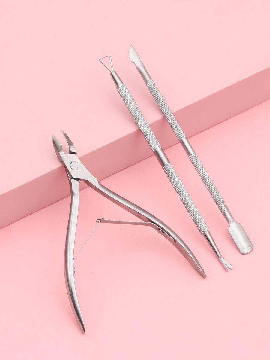 美甲角质层刀钢推杆 3 件/套，美甲用品，美甲工具，美甲工具，返校，指甲，按压指甲的美甲工具