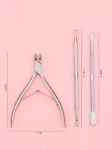 美甲角质层刀钢推杆 3 件/套，美甲用品，美甲工具，美甲工具，返校，指甲，按压指甲的美甲工具