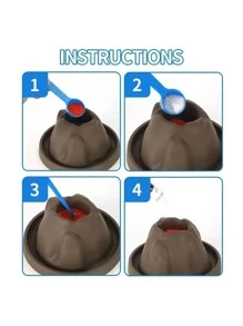 Children's Science Experiment Kit For Making Small Volcano And Iceberg Eruption DIY Educational Toy For Kindergarten And Primary School Students, Cultivating Hands-On And Problem-Solving Skills, Stimulating Scientific Thinking And Exciting Children's Interest In Natural Science And Technology.Worry-Free Chemistry And Volcano Toy Set For Educational Scientific Experimenting., Physics, Science Experiment Kit, Boys Toys Age 7 - Burnt Orange - View 3