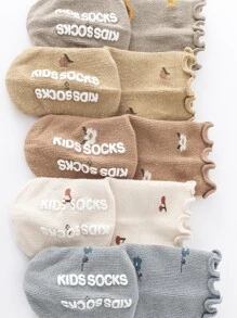 5雙嬰兒襪子帶防滑凝膠和蘑菇下擺適合春天和秋天