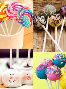 300pcs, Cake Pop Sticks Wrappers Kit, Paper Lollipop Sticks, Clear Candy Treat Bags Parcel, Golden Twist Ties For Cake Pop, Lollipop, Hard Candy, Suckers Supplies, Chocolate Supplies School Supplies Food Bag Food Box Suitable For Candy Chocolate Cookies Etc.