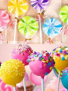 300pcs, Cake Pop Sticks Wrappers Kit, Paper Lollipop Sticks, Clear Candy Treat Bags Parcel, Golden Twist Ties For Cake Pop, Lollipop, Hard Candy, Suckers Supplies, Chocolate Supplies School Supplies Food Bag Food Box Suitable For Candy Chocolate Cookies Etc.