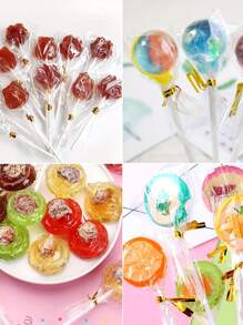300pcs, Cake Pop Sticks Wrappers Kit, Paper Lollipop Sticks, Clear Candy Treat Bags Parcel, Golden Twist Ties For Cake Pop, Lollipop, Hard Candy, Suckers Supplies, Chocolate Supplies School Supplies Food Bag Food Box Suitable For Candy Chocolate Cookies Etc.