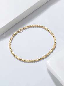 1 cái Thành thật 925 sterling bạc Hạt Chuỗi vòng tay Duy nhất Hạt Thiết kế Lobster Clasp Tuyệt đẹp Mạ vàng 18K Đồ trang sức Món quà tốt nhất Đối với Tiệc sinh nhật - Vàng - Xem 2