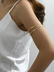 1入金色簡約十字開口手鐲，適用於派對、婚禮、假日、休閒外出、音樂節、新年派對和節日禮品