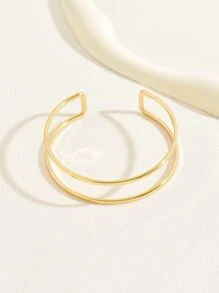 1入金色簡約十字開口手鐲，適用於派對、婚禮、假日、休閒外出、音樂節、新年派對和節日禮品