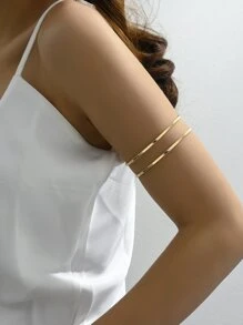 1入金色簡約十字開口手鐲，適用於派對、婚禮、假日、休閒外出、音樂節、新年派對和節日禮品