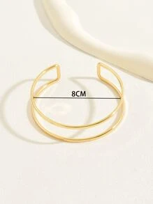 1入金色簡約十字開口手鐲，適用於派對、婚禮、假日、休閒外出、音樂節、新年派對和節日禮品