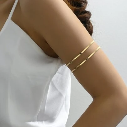 1入金色簡約十字開口手鐲，適用於派對、婚禮、假日、休閒外出、音樂節、新年派對和節日禮品