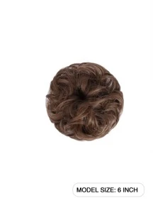 2入組凌亂髮髻假髮女式接發馬尾辮帶彈性橡皮筋長髻凌亂假髮髮飾套裝女式（淺棕色） - Light Brown - 查看 6