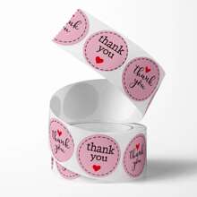 1 Roll Of Thank You Round Stickers, For Gift Wrapping Decoration - Multicolor - View 2