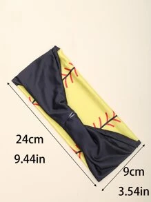 1入組棒球靈感黃色運動頭帶 - 黃色 - 查看 4