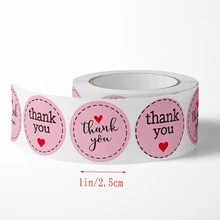 1 Roll Of Thank You Round Stickers, For Gift Wrapping Decoration - Multicolor - View 4