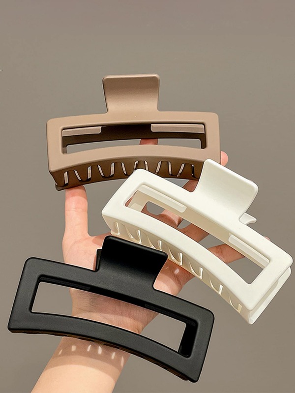 3pcs Multicolor Women Black White Khaki Fashionable Matte Finish Large