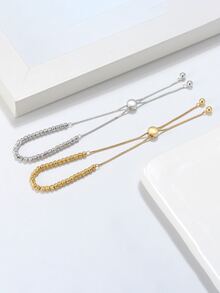 1入組真925純銀珠子繩鍊手鍊女士華麗女孩珠寶禮物紀念日禮物