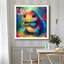 迷人的小的龜設計-打開你的創造力5D水鑽繪畫成套工具 - 綠色 - 查看 3