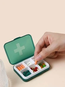 1入組便攜藥箱,分隔物,密封,防潮,小收納盒適合旅行 - 黃色 - 查看 3