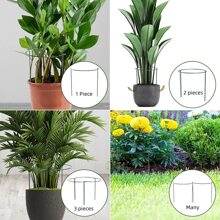 3pcs Garden Plant Support Stake, Plant Support Frame, Plant Support Stick, Flower Stand, Garden Plant Support Loop, Plant Hanging Rack - Green - View 5