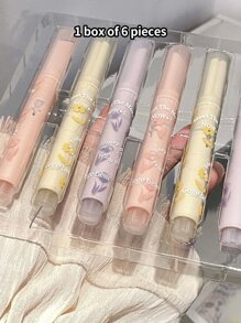 Gege Bear Set Of 6 Moisturizing Jelly Lipstick With Mirror Finish, Long Lasting, Non-Sticky, Easy-To-Apply, Flower And Honey Themed, Comes In Lipstick Shaped Box