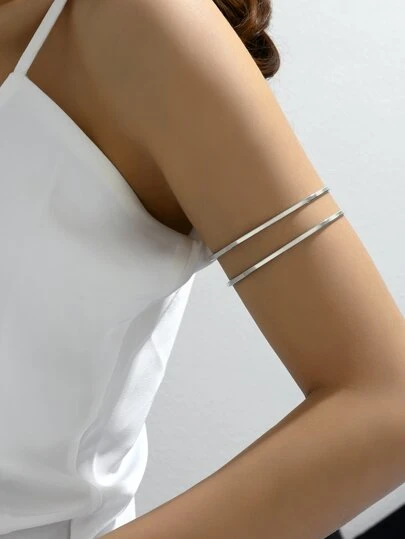 1入簡約金色十字開口手鐲，適用於派對、婚禮、假期、休閒、音樂節、新年派對、節慶禮物