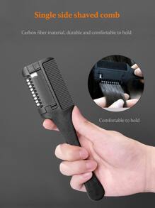 1 Bộ Lược Cắt Tóc Tại Nhà Kèm Dao Mỏng Dành Cho Người Lớn, Dụng Cụ Làm Tóc Cho Nữ, Giúp Cắt Tóc Nổ Theo Phong Cách Bàn Chải Tóc - màu đen - Xem 1