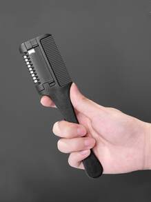 1 Bộ Lược Cắt Tóc Tại Nhà Kèm Dao Mỏng Dành Cho Người Lớn, Dụng Cụ Làm Tóc Cho Nữ, Giúp Cắt Tóc Nổ Theo Phong Cách Bàn Chải Tóc - màu đen - Xem 2