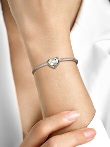 FOREVER QUEEN 別針修復破碎的心吊飾珠 925 純銀珠飾配方晶鋯石適合手鍊項鍊情人節聖誕節珠寶禮物女士女孩 - 銀色 - 查看 2