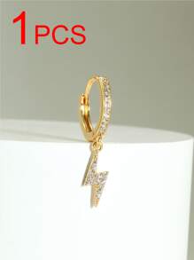 1入組精美方晶鋯石閃電耳環適合女士適合派對 - 閃電 - 查看 3