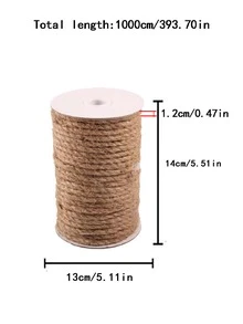 1roll 10m 1.2cm Thick Rope - Yellow - View 2