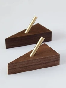 1入組木質香調三角形掛壁式鉤 - 咖啡棕 - 查看 5