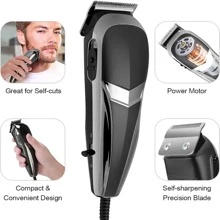 Hair Clippers , 21 Pieces Professional Corded Clippers , Barber Clippers for Hair Cutting Kit with 8 Guide Combs & 1 Storage Bag - 黑色 - 查看 3