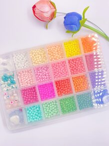 1 caja refrescante color mixto diminuto rosario Kit DIY para Pulsera , Collar , con trenzado , con recto agujero - Multicolor - Ver 4