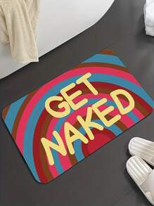 1 件設計廚房/浴室地墊,可愛防滑吸水地毯,字母浴室/廚房墊,異想天開的家居裝飾 - 黃色 - 查看 3