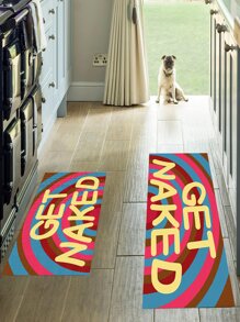 1 件設計廚房/浴室地墊,可愛防滑吸水地毯,字母浴室/廚房墊,異想天開的家居裝飾 - 黃色 - 查看 1