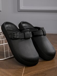 女士搭扣帶一腳蹬屋穆勒鞋 - 黑色 - 查看 3