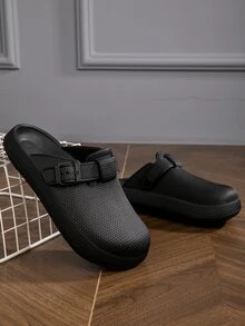 女士搭扣帶一腳蹬屋穆勒鞋 - 黑色 - 查看 2