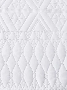 3pcs White Diamond Pattern Bedding Set Including 1 Bedspread And 2 Pillow Covers, Simple Modern Style Polyester Stitching Jacquard Bedspread Set, Suitable For Bedroom Home - White - View 6