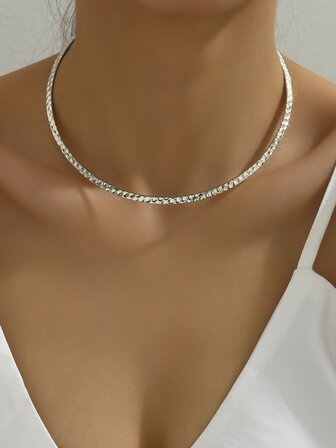 1入金色簡約蜂窩圖案時尚領加徑項鍊,適用於夏日派對、婚禮、假期、音樂節和禮物