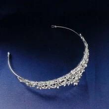 1 PC Cô Dâu Vương Miện Pha Lê Băng Đô Hoàng Gia Tiaras - trắng - Xem 3